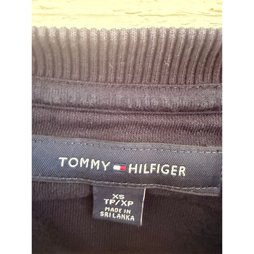 Tommy Hilfiger Navy Blue Logo Crewneck Sweatshirt XS Classic Pullover - Picture 3 of 4